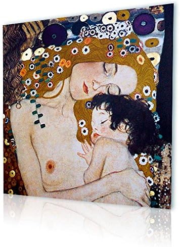 Alonline Art - Майка и дете Густав Климт | Натянутый платно в рамка, готов за подвешиванию - Памук - В галерейной