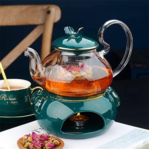 SDFGH Скандинавски Английски Следобеден Чай Керамични Стъклени Цветя Чай Нагревателен Черен Чай, Билков Чай и Плодов Чайник