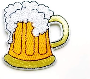 TH Beer Glass Party Щастливо Пиенето на Бира Сладка Апликация с Анимационни Лого, Бродирани Пришитая Желязна Нашивка за Раници,