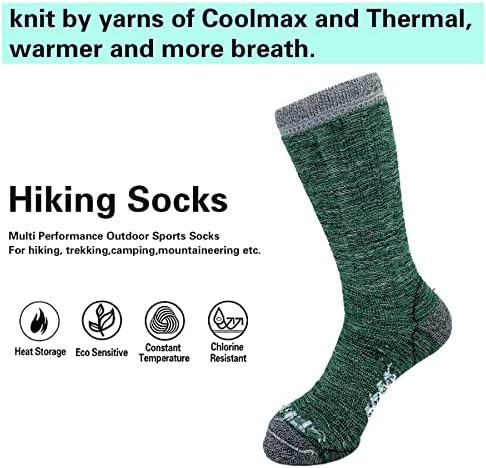 Туристически чорапи bataidis с пълна възглавницата, по-дебели, топли и дишащи Мъжки Туристически чорапи за бягане и 4 Чифта