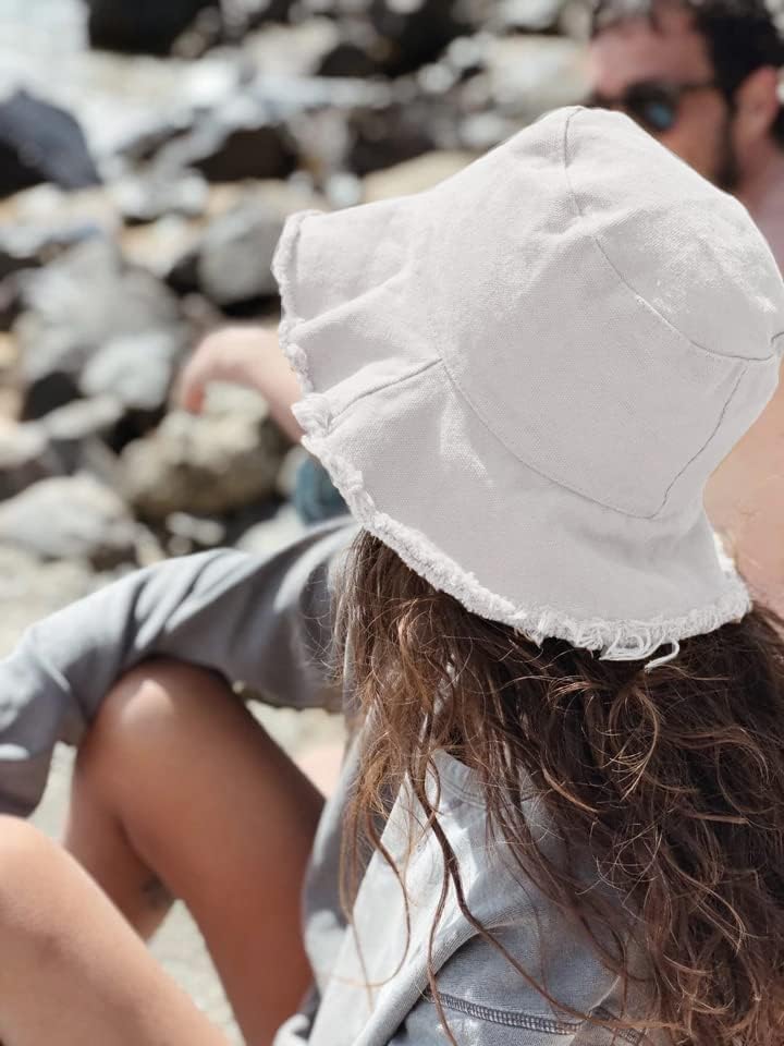 Плажна шапка-панама от потертого памук за защита от слънцето - Лятна плажна шапка от слънцето с широка периферия (3.2