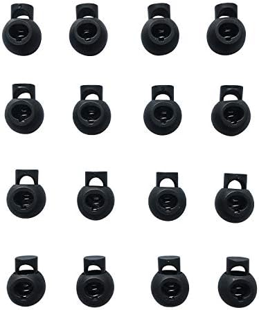 ZQMALL през Цялата Пружинен Фиксатор на кабел - Черен Пластмасов Фиксатор - Прислужници за кабел 6 mm, Паракорда, Завязок, Чанти, Връзки за обувки, Дрехи 100 опаковки (18 мм x
