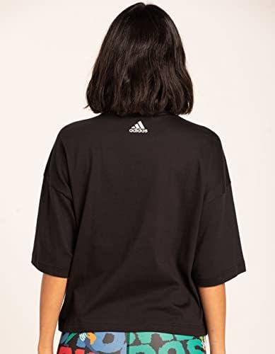 Женска тениска adidas размер на Плюс с 3 ленти и графичен дизайн