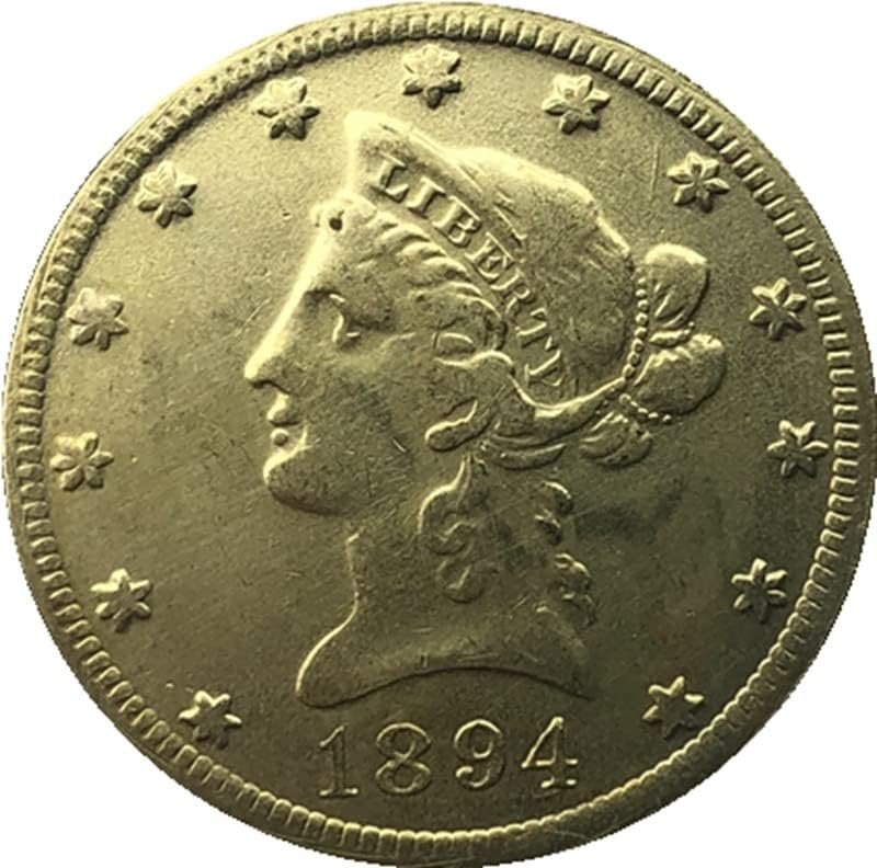 40 Различни Дати P Версия на Американските 10 Златни Монети на Месингови Антикварни Чуждестранни Възпоменателни Монети Ръчно