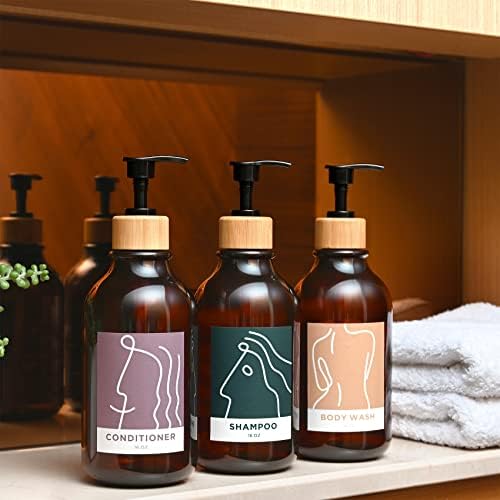 Опаковка от Сапун за баня с Бамбуковым Тава - Водоустойчива Етикети за Лосион, Шампоан, Балсам за Измиване на Съдове с