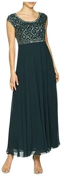 Женствена рокля-клеш J Kara Без Ръкави, с Геометричен Модел, Расшитое мъниста и пайети
