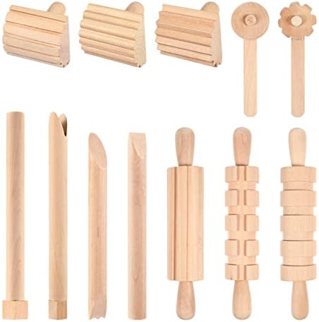 Kisangel 1 Комплект Инструменти за глина и Тесто, Дърворезба, изработени от Глина, за Деца, Инструменти за Даване на Форма,