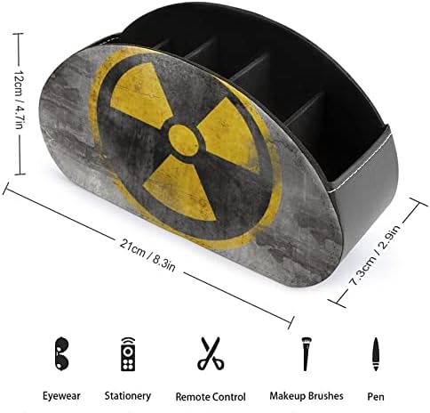 Символ на Ядрен Реактор Печат ТЕЛЕВИЗИЯ Дистанционно Управление Кутия За Съхранение на Притежателя Изкуствена Кожа 5 Отделения