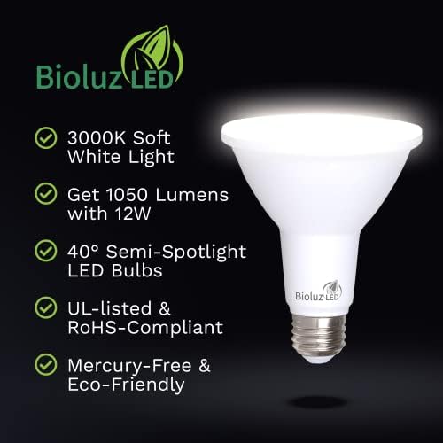 Bioluz LED 8 Pack Led Лампа PAR38 90 CRI 12 W = 100-120 W Подмяна на Мек Бял 3000 До С регулируема яркост На закрито/на открито UL, Име на 20, високо ефективно Осветление