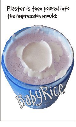 Комплект за леене на 3D-форми BabyRice, бронзова боя с крем рамка за снимка в стил шебби-шик