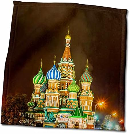 3дРозе катедралата Василий Блажени на Червения площад в Москва през нощта - Кърпи (twl-264231-3)
