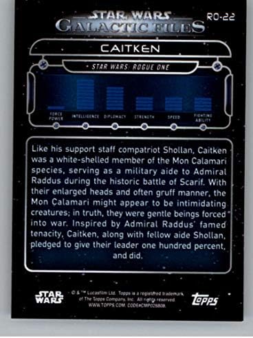 2018 Topps Star Wars Galactic Files Blue RO-22 Официалната търговска картичка Кейткена, не е свързана със спорта,
