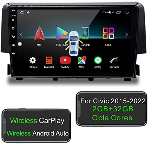 COGAMICHI Android Кола Стерео Безжичен CarPlay Android на авточасти за Honda Civic -2022 2 GB + 32 GB Восьмиядерный Авто