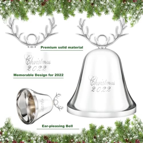 4 Комплекта на Коледните Колокольчика 2022 г., Годишен Коледна Камбанка, Сребърно Бижу под формата на Колокольчика за