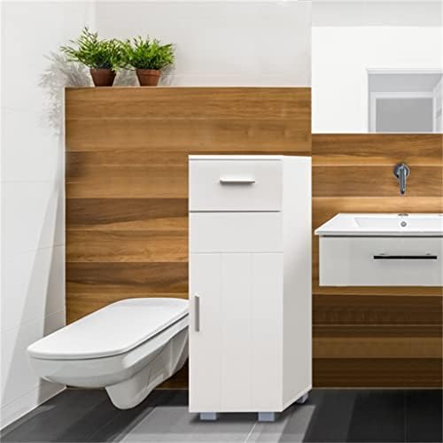 шкаф за съхранение в банята с едно чекмедже и 1 като 30x30x80 см, лесни за монтаж, Бял