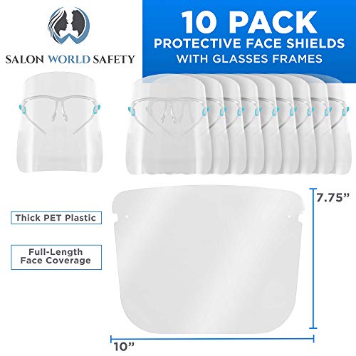 Защитна маска за лице TCP Global Salon World в рамки за очила (опаковка от 10 броя) - Сверхпрозрачные Защитни
