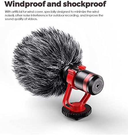 Видеомикрофон Shot Gun за Интервю с Ударните стена от Алуминиева Сплав Vlog Микрофон за Мобилна камера (Черен, стандартния