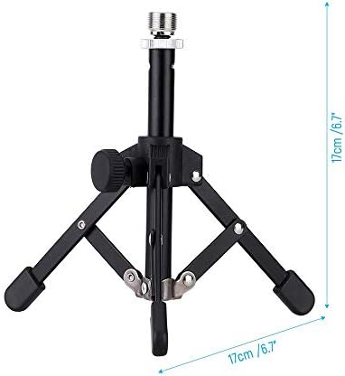 ZLDQBH Мини стойка за микрофон подходящ за срещи с метален винт с резба от 5/8 от външната страна до 3/8, с вътрешна.