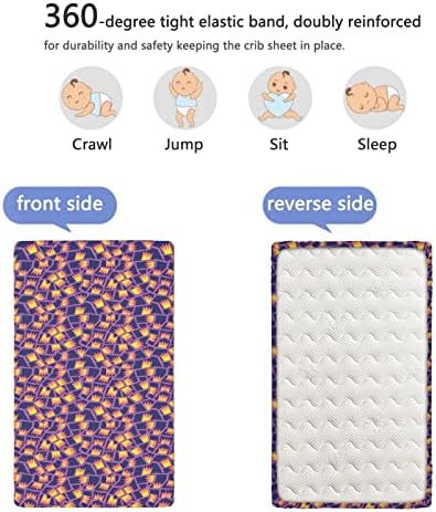 Чаршаф за легло в стил поп-арт, Стандартен Чаршаф за матрак легла, Мека и Еластична Чаршаф за яслите -Бебешки кърпи
