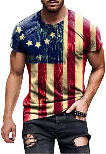 Мъжки тениски Meymia, Летни Мъжки Ежедневни Ризи с Принтом на Деня на Независимостта 2023, Къс Ръкав, Бързосъхнеща Спортна