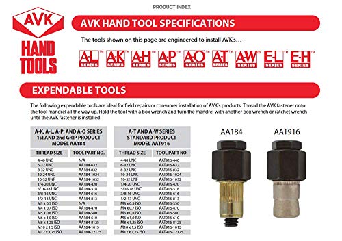 Разтегателен инструмент AVK Industrial AA181-632, Размер на резби, 6-32, Черен