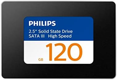 PHILIPS 120 GB Вътрешен SSD-диск 2.5 SATA III, Твърд диск, скорост на четене до 550 Mb/s.