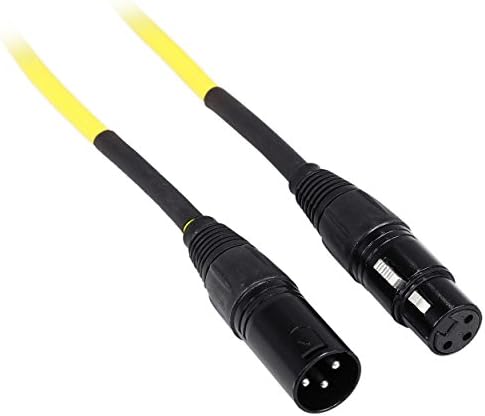 Rockville RCXFM3P-Y Yellow 3-инчов Микрофон кабел REAN XLR от жените към мъжете, Мед, 3 Метра