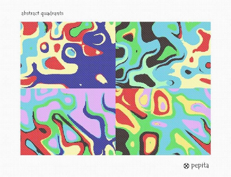 комплект за бродиране pepita: Абстрактни Квадранта, 14 x 10