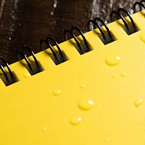 Бележник на спирала Обряд In The Rain, защитен от атмосферни влияния, Жълта корица, Универсален фигура страница