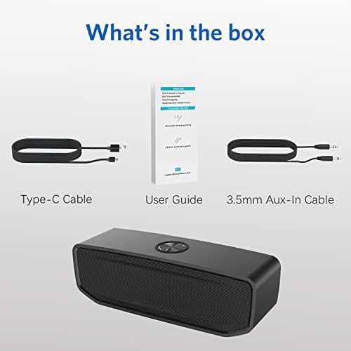 Портативна Bluetooth-колона със стерео звук с висока разделителна способност с мощност 20 W и бас, вграден микрофон, Водоустойчив,