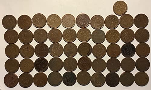 1950 Линкълн Пшеничен Цент, Пени Ролка (50) Монети са Много малки