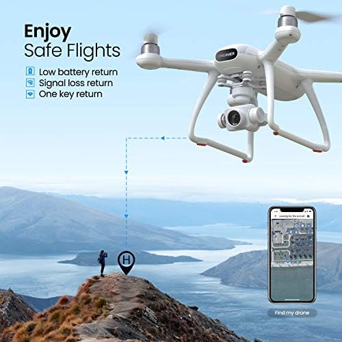 Безпилотни летателни апарати, Potensic Dreamer Pro с 4K камера за възрастни, 3-аксиален Квадрокоптер Gimbal GPS с обхват на