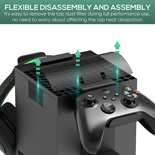Делото домашен прах филтър с държач поставка за контролер за Xbox Series X, Комплект аксесоари FASTSNAIL 16