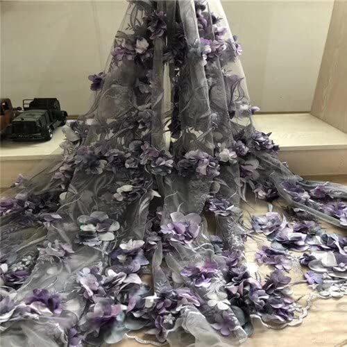 Лейси Плат MARHAFABRIC за Младоженци Сватба 5 Ярда 3D Цветя Френски Нигерийски Дантела Тъкани, Тюл Африкански Дантела