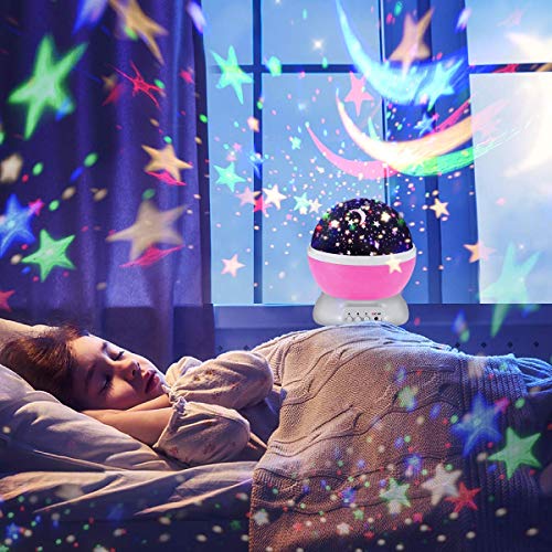 Лека нощ Alenbrathy, Романтична Звезден Проектор Led нощна светлина с въртене на 360 градуса, 4 led лампи, 9 Променящия