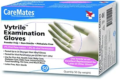 Наблюдение ръкавици CareMates без прах Vytrile Малки, по 50 броя всяка (опаковка от 2 броя)