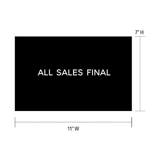 Търговска табела NAHANCO CD711ASF2-10 за дисплеи с надпис Всички продажби са окончателни, 7 см x 11 см Ш, черен с бяло, поставен на карта – 10 / кор.