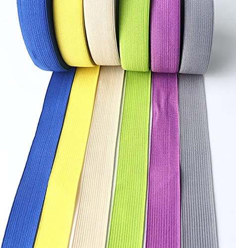 Herrmosa 25 мм, Цветното Еластична Лента Дебели Плоски Плетени Мека Гумена Лента От Ликра за Шиене, Завързана Декоративен Колан