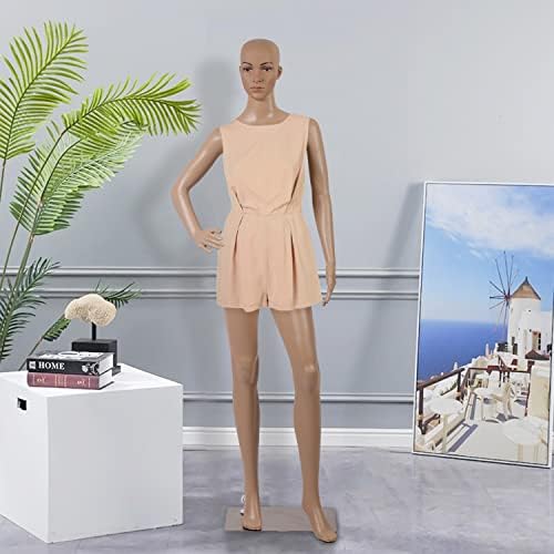 Манекен с Гърди, под формата на рокли-Сляпо 69 см, Женски модел на цялото тяло, Поставка с Метална основа за показване,