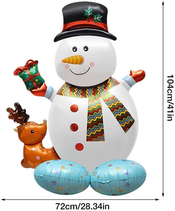 Пет Домейни Надуваеми Коледни Украси На Открито Коледни Балони от Фолио, Балони във формата на Дядо Коледа, Снежен човек, Коледни