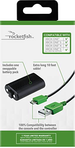 Rocketfish - Игрален + кабел за зареждане комплект за Xbox One
