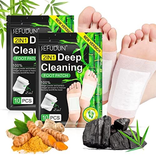 20 БР. Detox-Подложки за крака, 2 в 1, Обновляющий Detox Patch за Краката, Дълбоко Почистване Подложки За Краката, Естествен