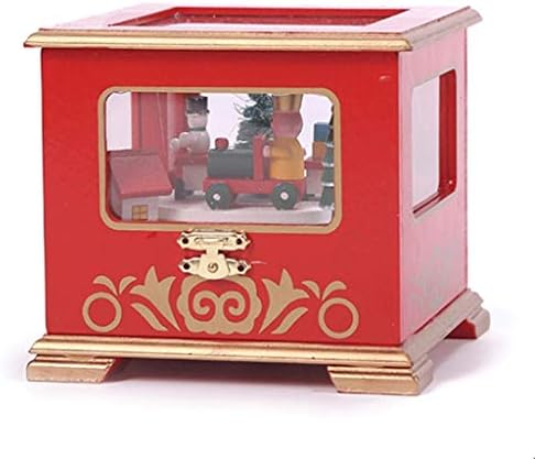 WPYYI Бяла, Червена Форма на влакове Коледна Дървена Музикална Ковчег Кутия За Съхранение на Масата Декорация на