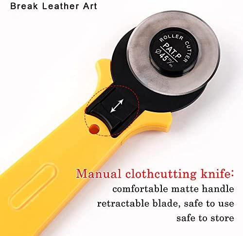 Ротационен нож Break Leather Art Професионален 45 мм ротационен машина за рязане на тъкани, с 40 Сменяеми остриета