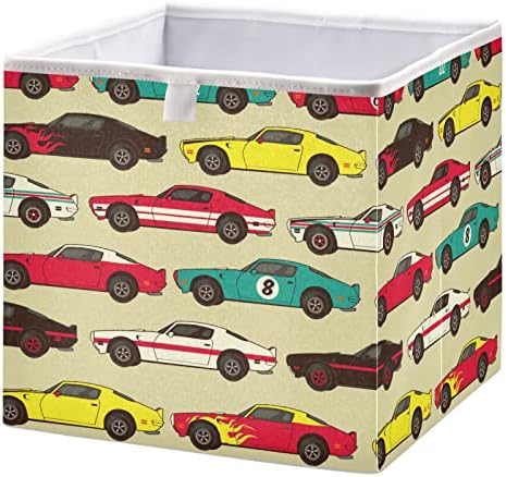 Yasala Куб За Съхранение с Дръжка за Състезателен Автомобил Сгъваем Гардероб Кошница За Съхранение на Играчки, Кошници За Рафтове