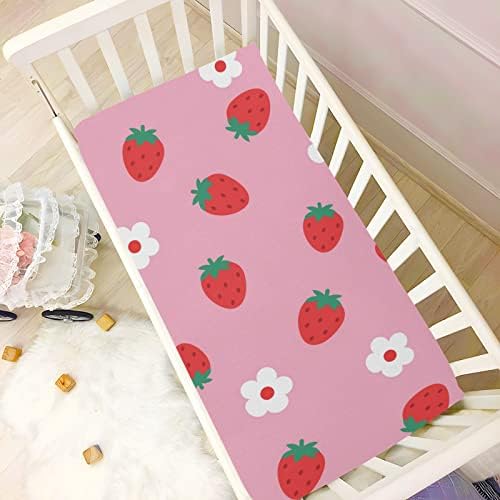 Бебешко креватче с цветна розова Ягоди за момчета и момичета, Кърпи за опаковане и игри, Дишащи Кухненски Кърпи