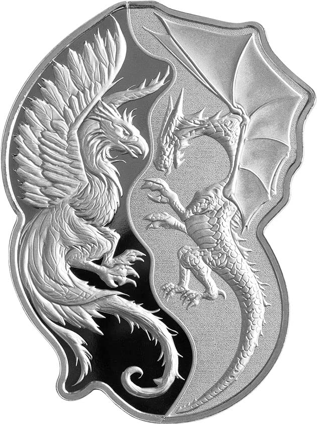 2023 DE Незабравим Набор от PowerCoin Phoenix V Dragon Set 2x1 Унция Сребърна монета 2 долар на Соломоновите