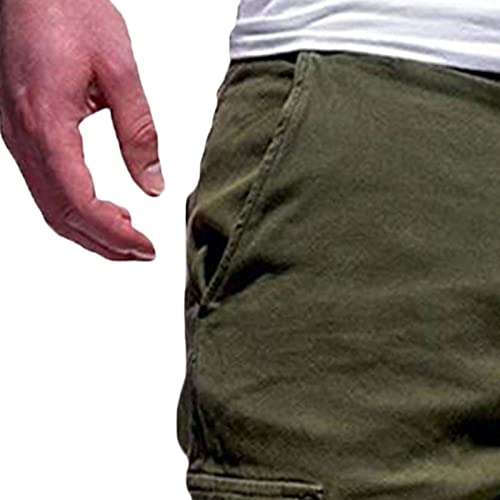 Мъжки къси Панталони-Карго с еластична гумена лента за кръста, Ежедневни Свободна Засаждане, с Много джобове, Къси Леки