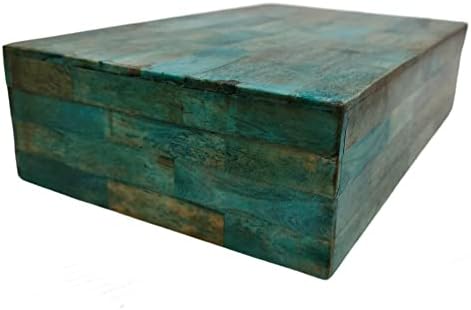 Са подбрани Дървена Кутия за съхранение на бижута За спомен Ръчно изработени, са Финансирани, Тухлена Модел, в Синьо-Зелената