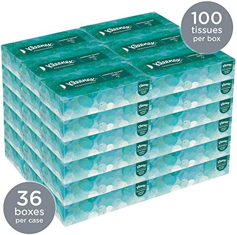 Кърпички за лице хартиени кърпички Professional за бизнес (21400), Плоски Кутии за Салфетки, 36 Кашона / Калъф, 100 Кърпички
